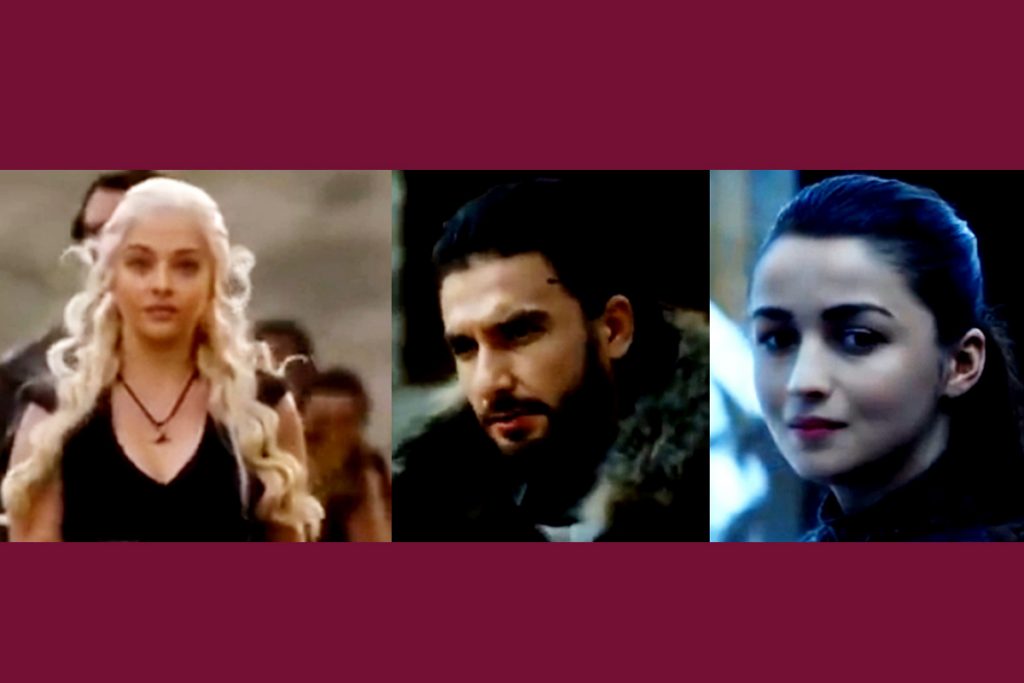 Aishwarya, Daenerys Targaryen, Ranveer, Jon Snow, Game of Thrones, AI version