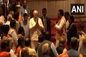 “Modi ji ka swagat hai…”: PM Modi gets rousing welcome at BJP’s meeting after win in 3 states