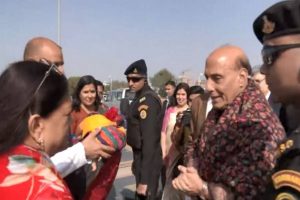 Rajnath Singh and BJP observers arrive in Jaipur for BJP Legislature party meeting to pick CM