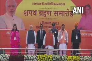 Bhajanlal Sharma takes oath as Rajasthan Chief Minister, Diya Kumari and Prem Chand Bairwa sworn in as Deputy CMs