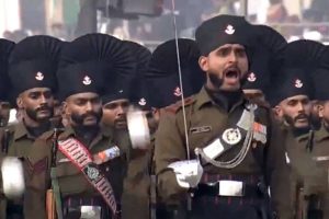 Rajputana Rifles marches through Kartavya Path war crying ‘Raja Ram Chandra Ki Jai!’