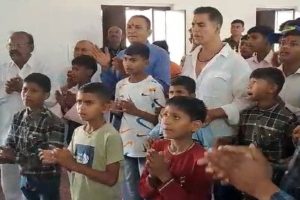 Actor Akshay Kumar visits hostel for tribal children in Rajasthan’s Udaipur