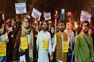 Students in large numbers join ABVP’s ‘Mashal Yatra’ in JNU