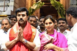 Ram Charan seeks Lord Venkateswara’s blessings at Tirupati with wife on birthday