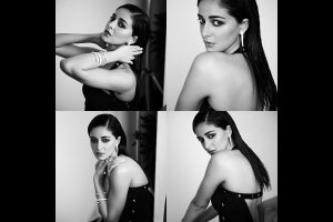 Ananya channels her inner black cat in fitted backless dress and smokey eyes