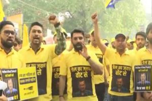 “Jail ka Jawab Vote Se”: AAP holds walkathon in support of jailed CM Kejriwal