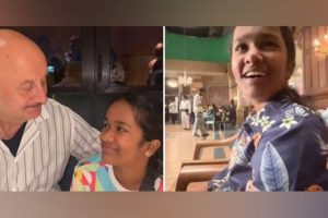 Anupam Kher shares video with Satish Kaushik’s daughter Vanshika from sets of ‘Tanvi The Great’