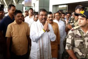 Dharmendra Pradhan makes first visit to Odisha after assuming office as Education Minister, gets rousing welcome