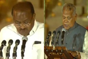 Former CMs Kumaraswamy, Manjhi take oath as union ministers ahead of TDP, JD-U leaders