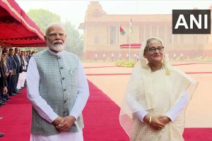 Bangladesh PM Hasina receives ceremonial welcome at Rashtrapati Bhavan