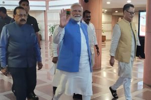 PM Modi arrives in Parliament for NDA parliamentary party meeting