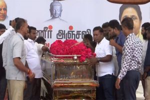 Mortal remains of slain BSP Tamil Nadu chief placed for public tribute in Chennai