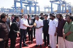 Milestone moment in India’s maritime history, mothership ‘San Fernando’ berths at Vizhinjam port