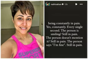 ‘Constantly in pain, every single second’: Hina Khan gives health update amid breast cancer treatment