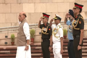 Rajnath Singh pays tribute to soldiers on occasion Kargil Vijay Diwas at National War Memorial