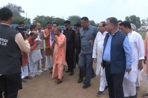 UP CM Yogi arrives in Hathras to meet victims of stampede incident