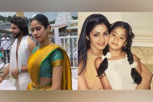 Janhvi visits Tirupati temple on mother Sridevi’s birth anniversary with rumoured boyfriend Shikhar Pahariya