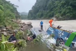 Indian passenger bus with 40 people plunges into Marayangdi river in Nepal