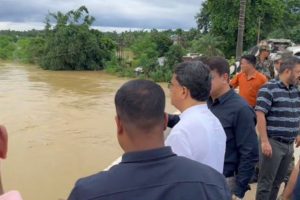 Tripura CM Manik Saha visits flood affected areas assures help, Army evacuates 330 affected civilians