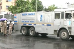 Water cannons, Barricades: Kolkata police puts in high-security ring at secretariat ahead of Nabanna Abhijan student protest