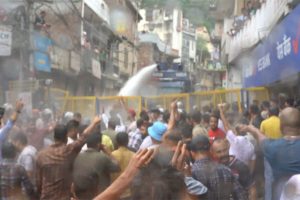 After Sanjauli protests break out in Mandi over alleged illegal mosque construction, water cannon used to disperse crowd