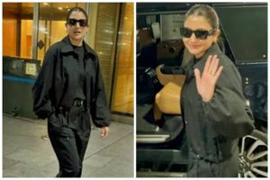 Anushka Sharma wows in all-black as she returns to Mumbai