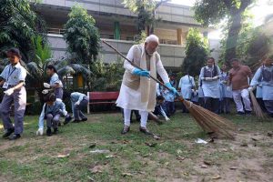 10 years of Swachhata campaign: PM Modi participates in cleanliness drive at a school