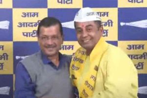 Two-time BJP MLA Anil Jha joins AAP in presence of Arvind Kejriwal