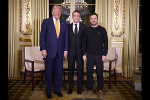 Volodymyr Zelenskyy, Donald Trump meets Emmanuel Macron in Paris ahead of Notre Dame ceremony