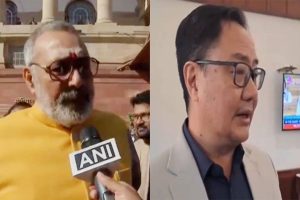 “Political drama”: Union Ministers Giriraj Singh, Kiren Rijiju slam opposition MPs’ protest over Adani issue