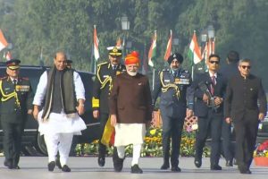 PM Modi Marks 76th Republic Day with Vibrant Multi-Coloured Turban and Bandhgala Coat