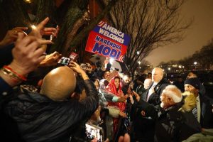 PM Modi Arrives at Blair House, Greets Indian Diaspora