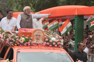PM Modi Holds Grand Roadshow in Gandhinagar, Showcases Gujarat’s Development and National Pride