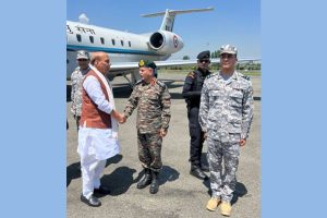 Rajnath Singh Arrives in Srinagar, Set to Meet Troops Amid Return to Normalcy in J&K
