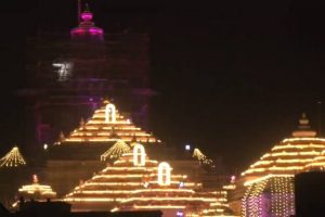 Ayodhya’s Ram Janmbhoomi Temple Illuminated Ahead of Ram Darbar Pran Pratishtha