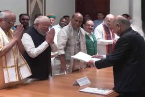 NDA’s Vice Presidential Candidate CP Radhakrishnan Files Nomination in Presence of PM Modi