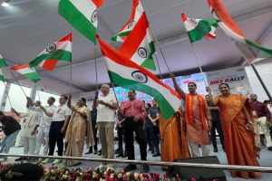Union Ministers Lead ‘Har Ghar Tiranga’ Bike Rally in Delhi Ahead of Independence Day