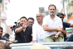 Rahul Gandhi, Tejashwi Yadav Lead Second Day of ‘Voter Adhikar Yatra’ in Bihar; EC Rejects Vote-Theft Claims