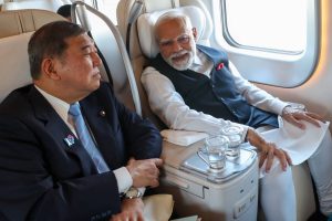 PM Modi, Japan’s PM Ishiba Travel Together on Bullet Train to Sendai; Visit Semiconductor and Rail Facilities