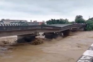 J-K: Bridge damaged by swollen river near Jammu-Pathankot highway
