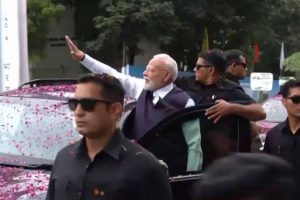 PM Modi Holds Roadshow in Bhavnagar, to Inaugurate Development Projects Worth Over Rs 34,200 Crore