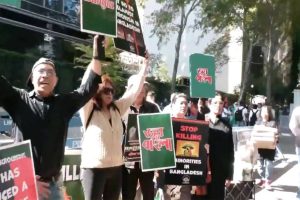 Bangladeshi Diaspora Protests in New York Against Yunus Over Minority Atrocities